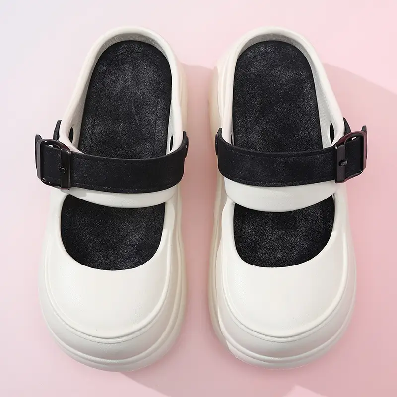 Increased Thick-Soled Eva Clogs for Women, Summer Breathable Sandals for Outer Wear, Non-Slip Mary Jane High-Bottom Wear-Resistant Toe-Cap Slippers - Image 3