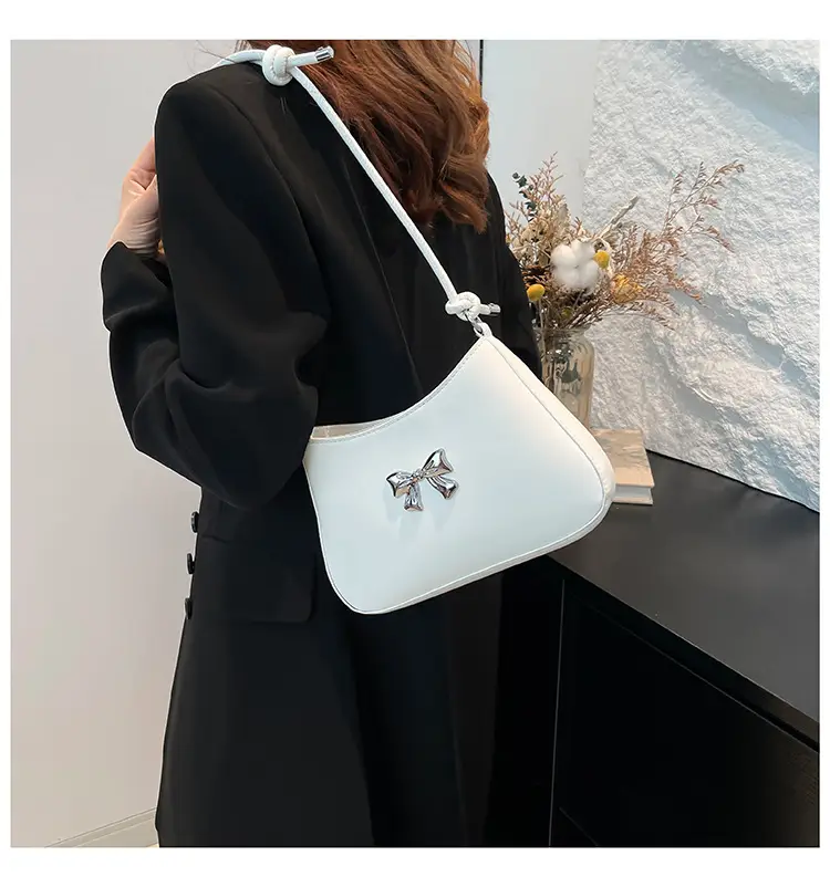 Women's White Bow Shoulder Bag 2024 New Commuter — feature 23