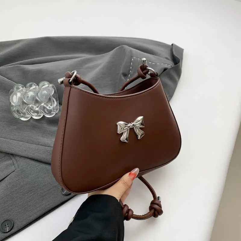Women's White Bow Shoulder Bag 2024 New Commuter - Image 4