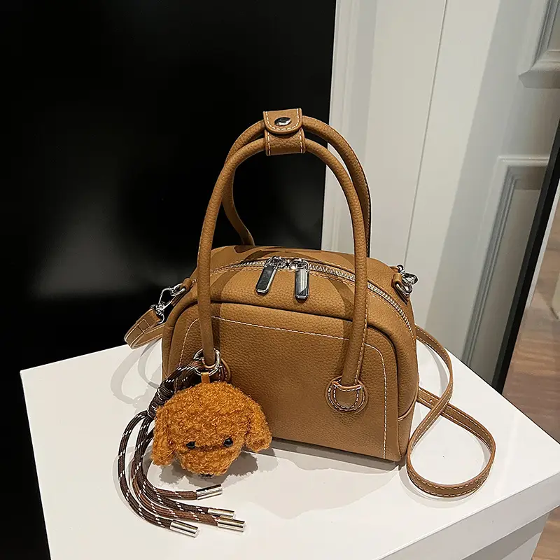 Women's 2025 Winter Casual Shell Shoulder Bag Brown - Image 7