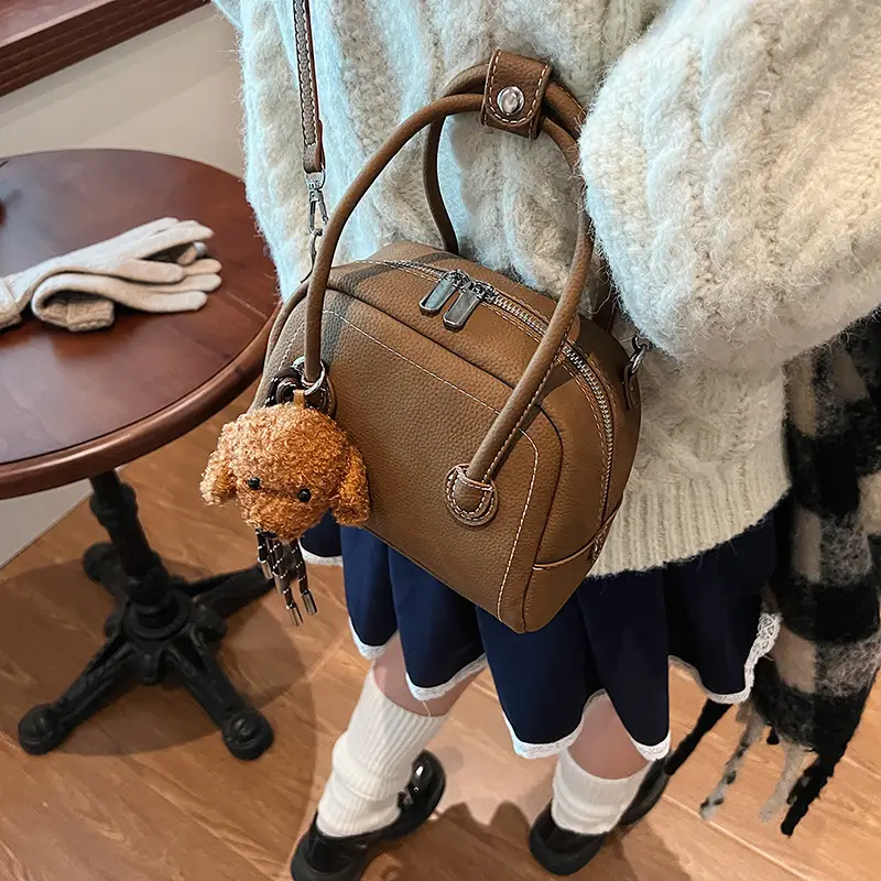 Women's 2025 Winter Casual Shell Shoulder Bag Brown - Image 9