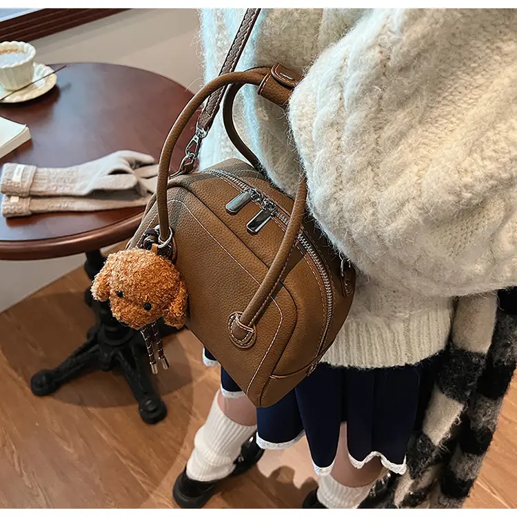 Women's 2025 Winter Casual Shell Shoulder Bag Brown — feature 21