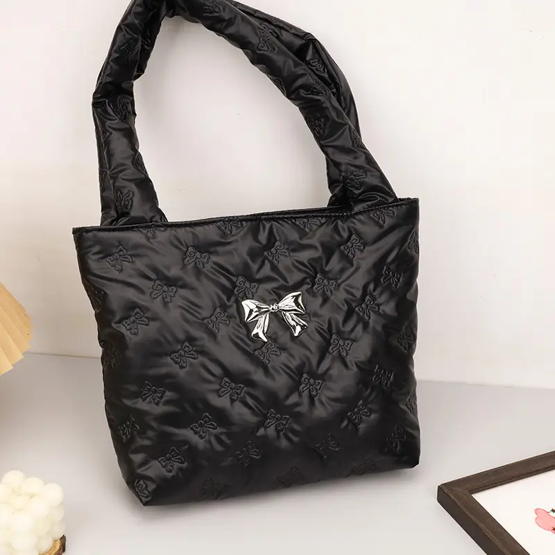 2024 Silver Star Bow Shoulder Bag Large Capacity - Image 4