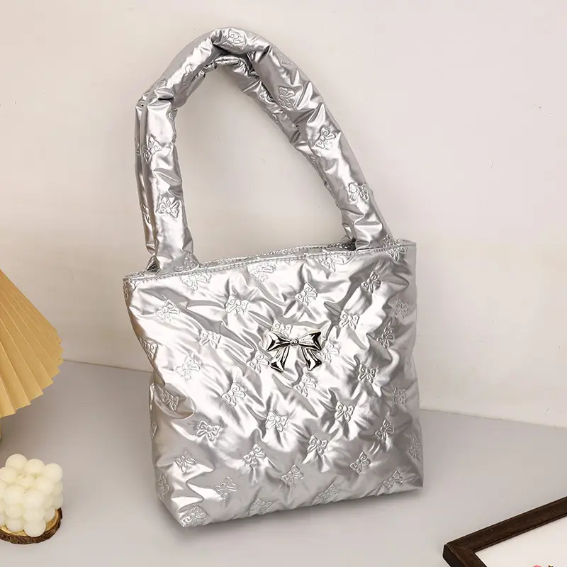 2024 Silver Star Bow Shoulder Bag Large Capacity - Image 5