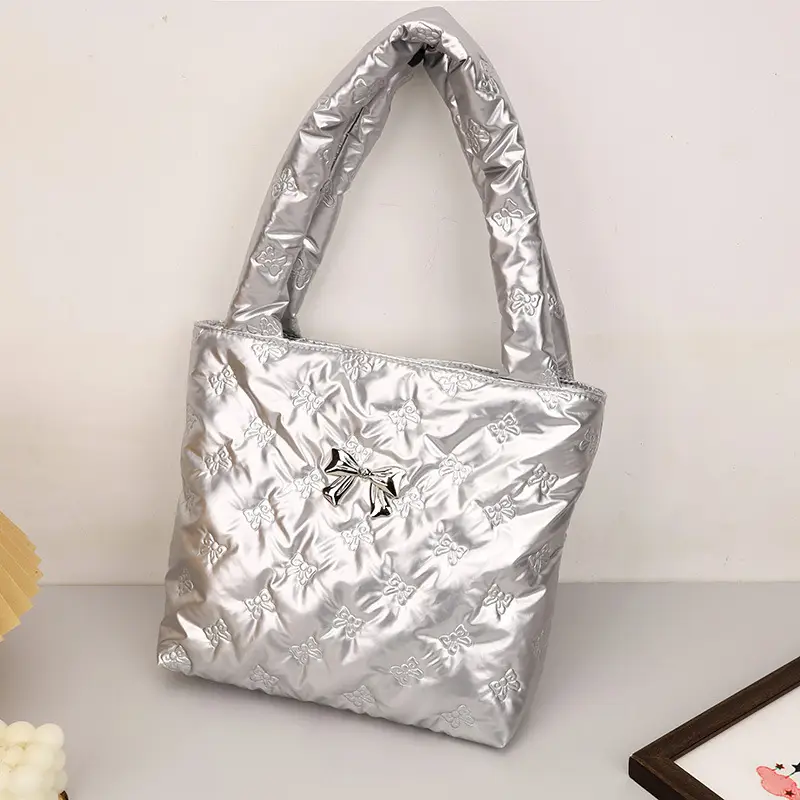 2024 Silver Star Bow Shoulder Bag Large Capacity - Image 6