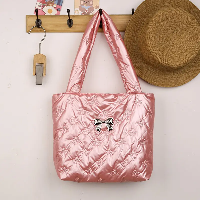2024 Silver Star Bow Shoulder Bag Large Capacity - Image 2