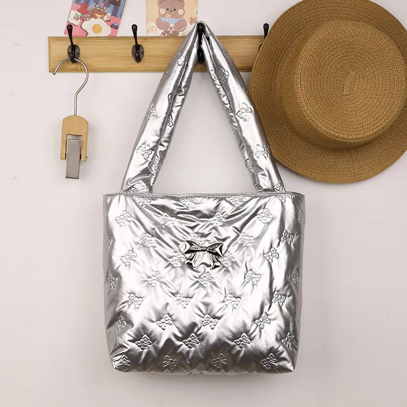 2024 Silver Star Bow Shoulder Bag Large Capacity - Image 3