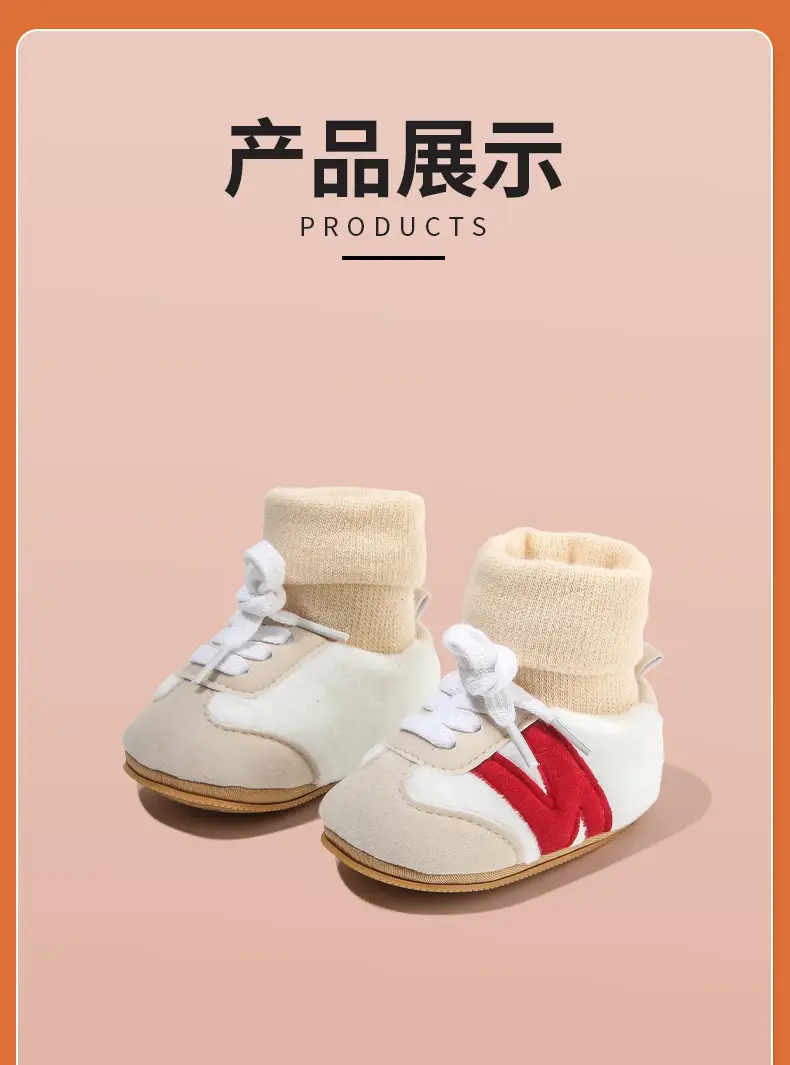 Winter Newborn Baby Shoes and Socks Infant Little Baby Cotton Shoes Autumn and Winter Newborn Shoes Warm fleece-lined Soft Sole Shoes — feature 21