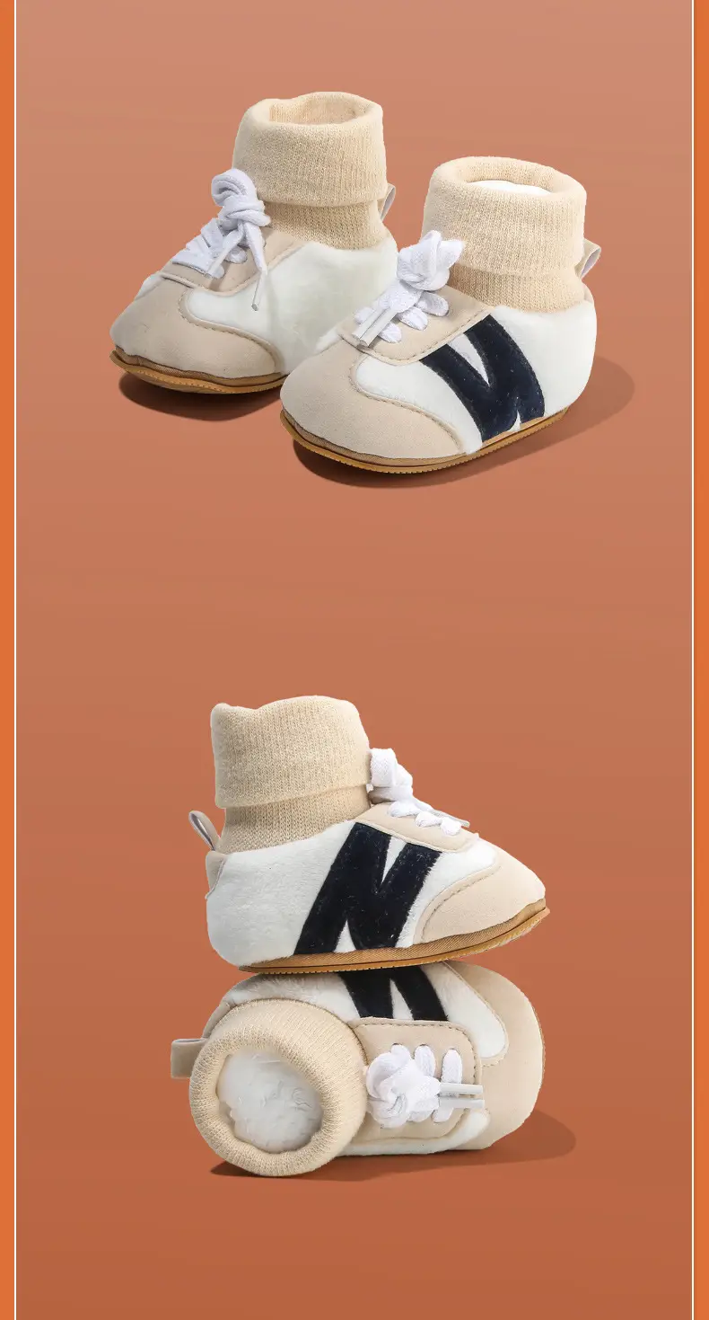 Winter Newborn Baby Shoes and Socks Infant Little Baby Cotton Shoes Autumn and Winter Newborn Shoes Warm fleece-lined Soft Sole Shoes — feature 23