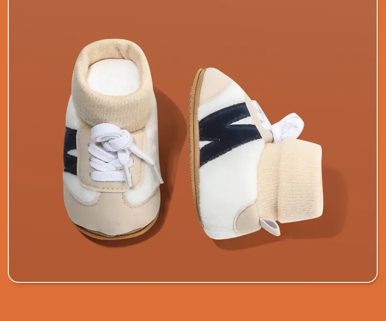 Winter Newborn Baby Shoes and Socks Infant Little Baby Cotton Shoes Autumn and Winter Newborn Shoes Warm fleece-lined Soft Sole Shoes — feature 24