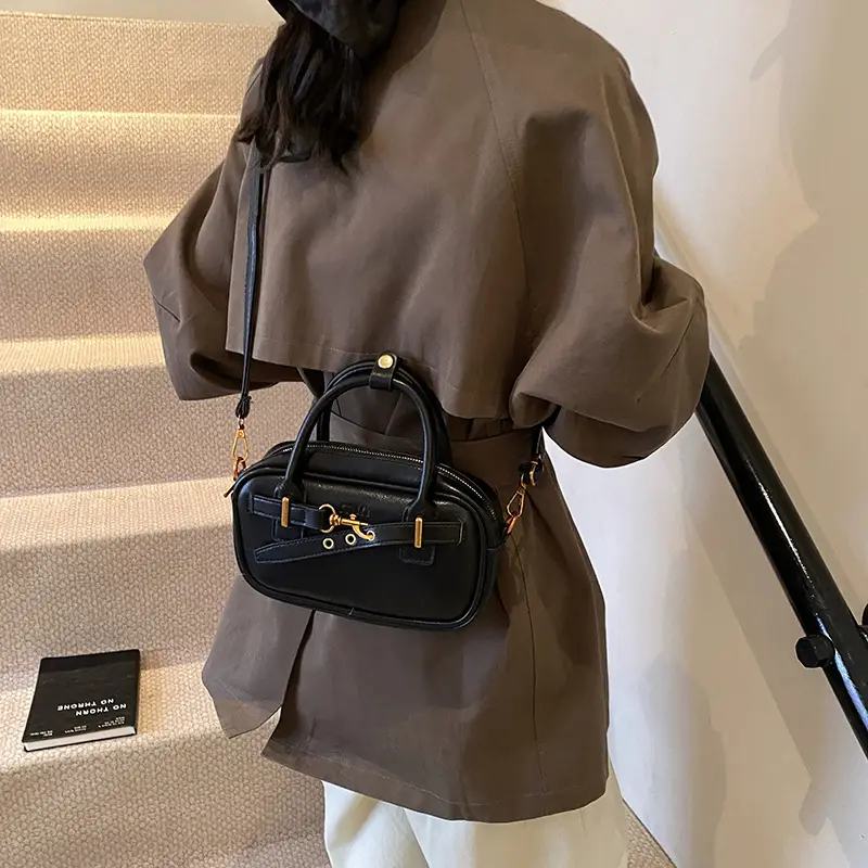 Small Carrying Bag for Office Women Brown Handheld Shoulder Crossbody - Image 8