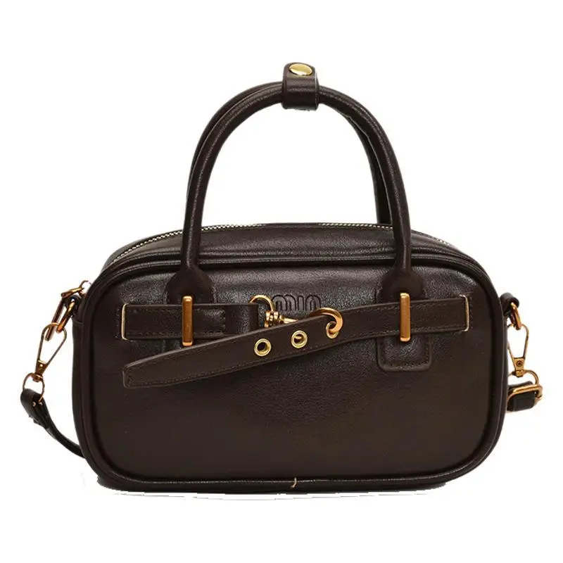 Small Carrying Bag for Office Women Brown Handheld Shoulder Crossbody - Image 11