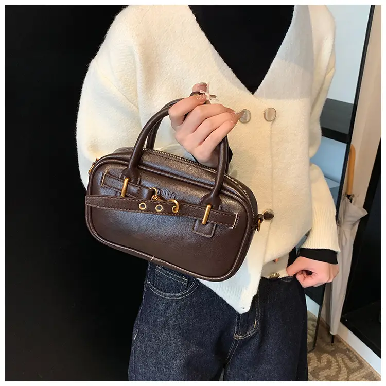 Small Carrying Bag for Office Women Brown Handheld Shoulder Crossbody — feature 18