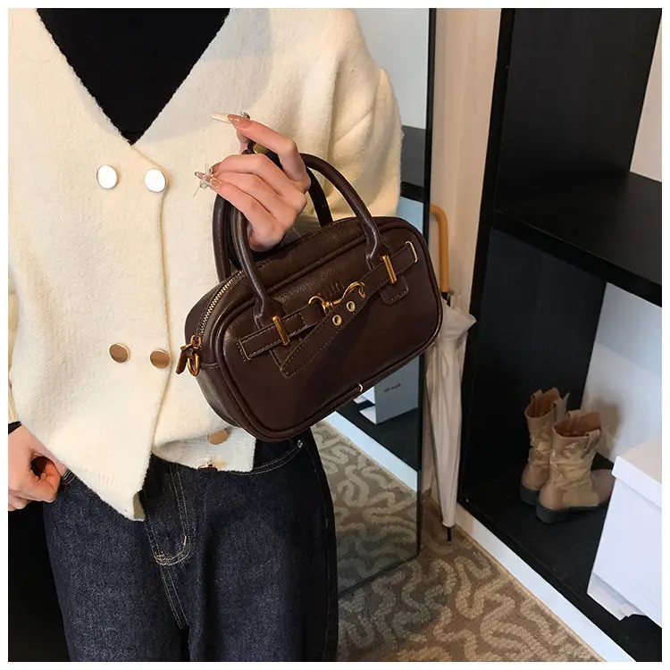Small Carrying Bag for Office Women Brown Handheld Shoulder Crossbody — feature 19