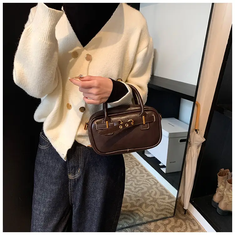 Small Carrying Bag for Office Women Brown Handheld Shoulder Crossbody — feature 20