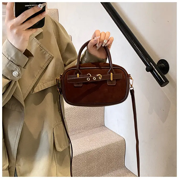 Small Carrying Bag for Office Women Brown Handheld Shoulder Crossbody — feature 28