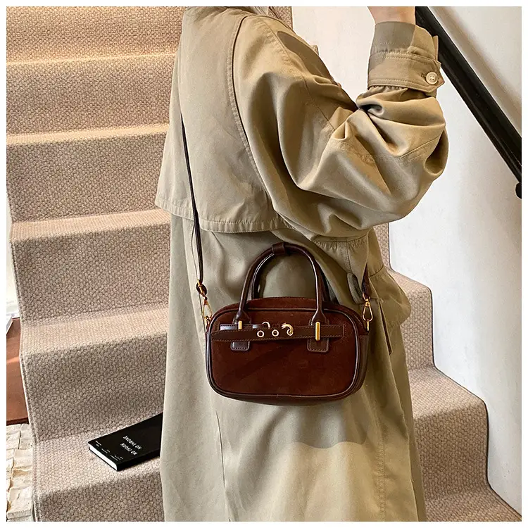 Small Carrying Bag for Office Women Brown Handheld Shoulder Crossbody — feature 29