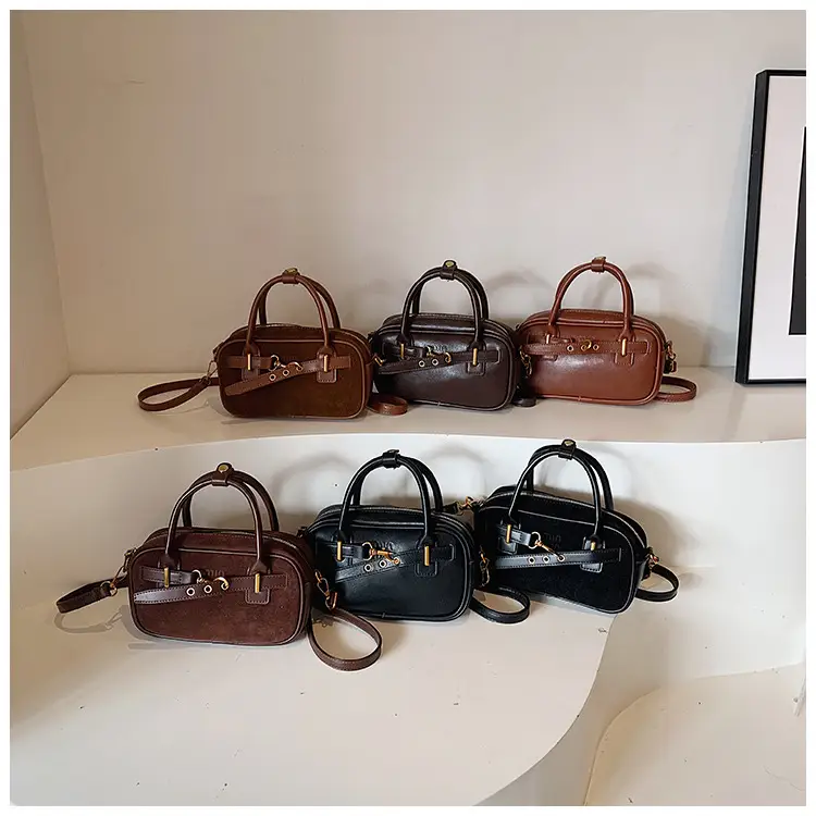 Small Carrying Bag for Office Women Brown Handheld Shoulder Crossbody — feature 3