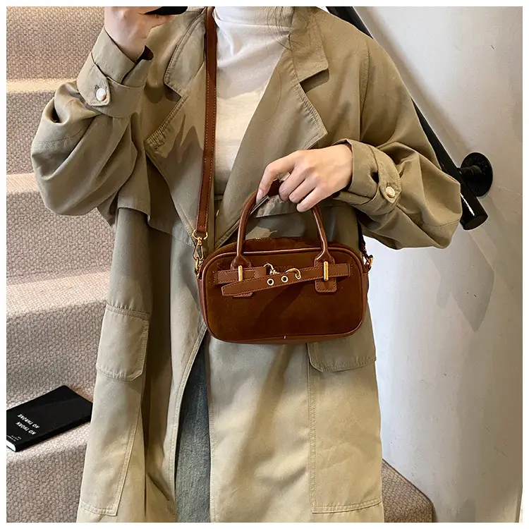 Small Carrying Bag for Office Women Brown Handheld Shoulder Crossbody — feature 31