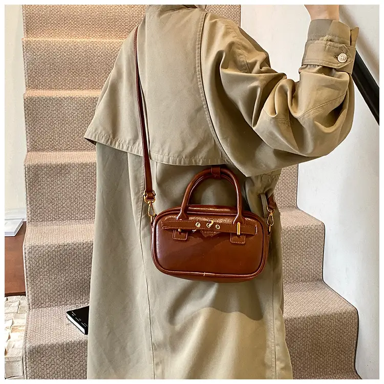 Small Carrying Bag for Office Women Brown Handheld Shoulder Crossbody — feature 37