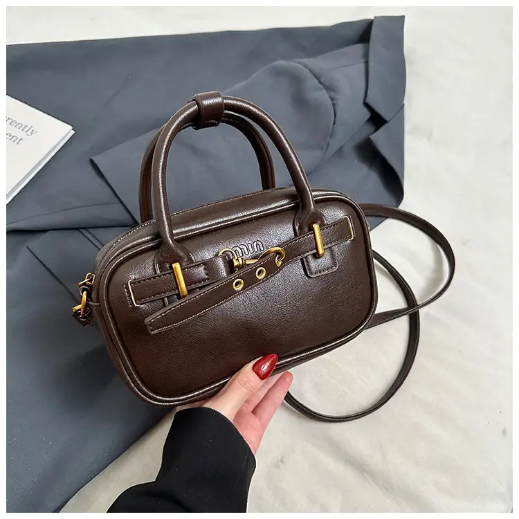 Small Carrying Bag for Office Women Brown Handheld Shoulder Crossbody — feature 38