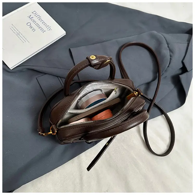 Small Carrying Bag for Office Women Brown Handheld Shoulder Crossbody — feature 40