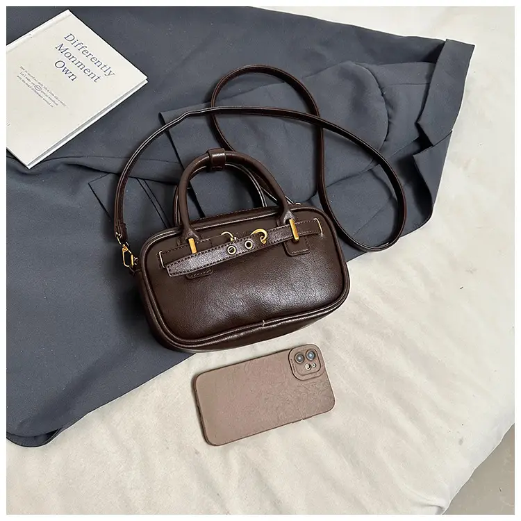 Small Carrying Bag for Office Women Brown Handheld Shoulder Crossbody — feature 41