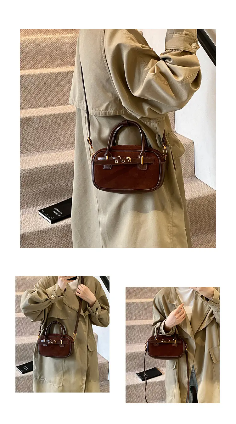 Small Carrying Bag for Office Women Brown Handheld Shoulder Crossbody — feature 8