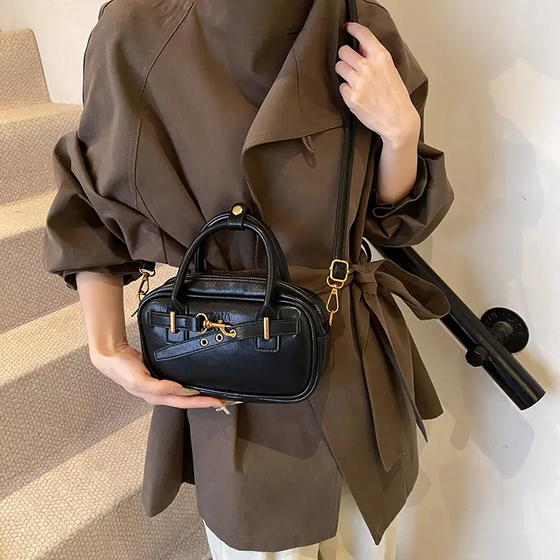 Small Carrying Bag for Office Women Brown Handheld Shoulder Crossbody - Image 2