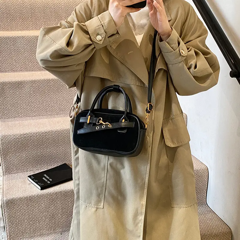 Small Carrying Bag for Office Women Brown Handheld Shoulder Crossbody - Image 5