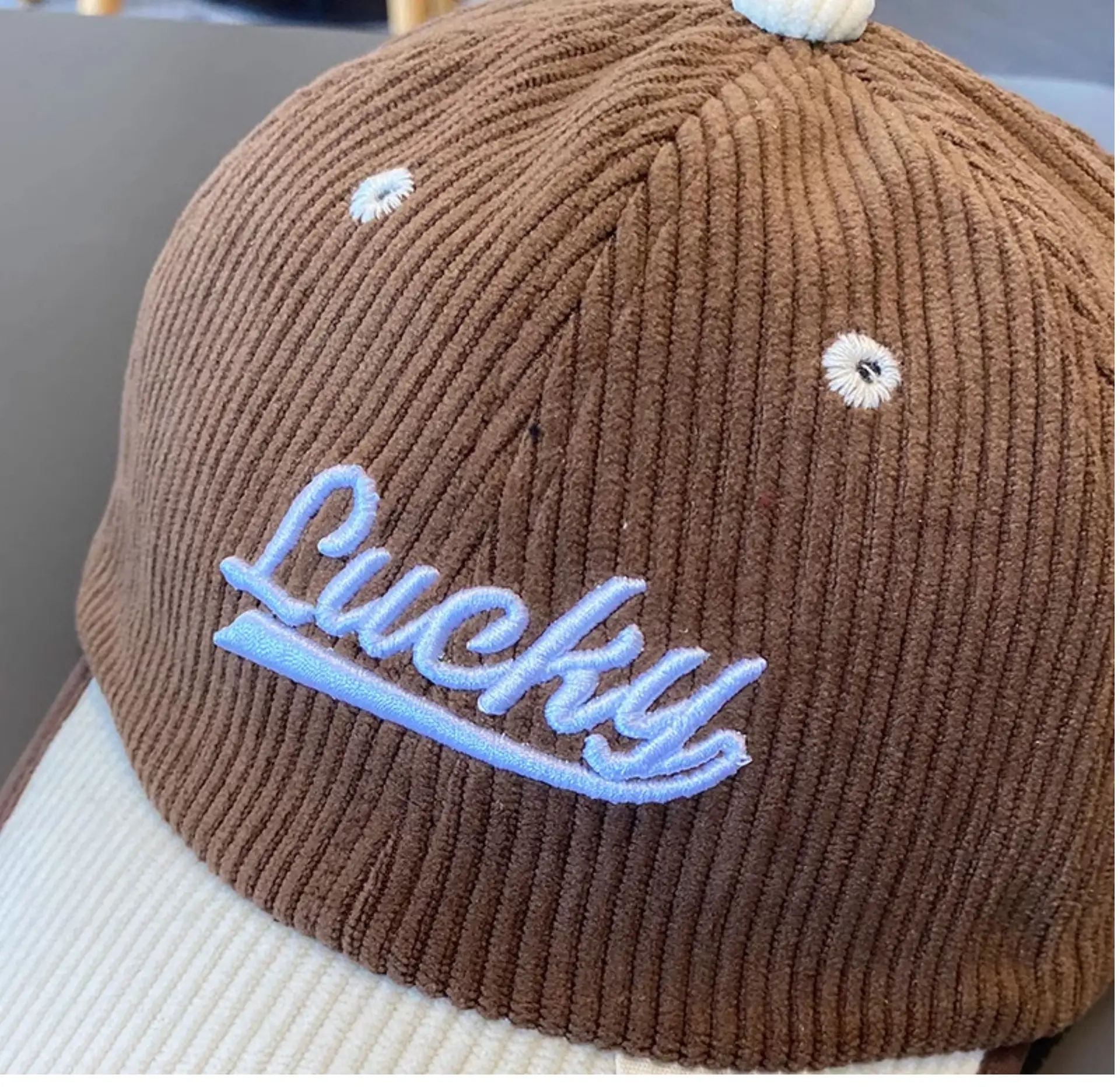 Lucky Embroidered Knit Cap for Kids Winter Warm — feature 6