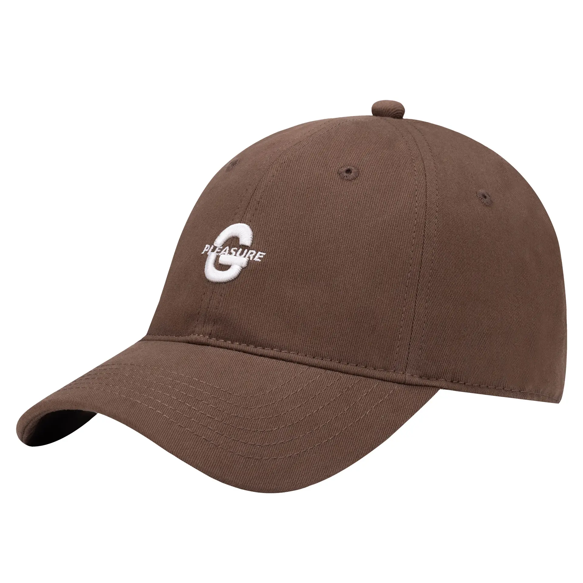 Men Brown Embroidered Baseball Cap Oversized - Image 3