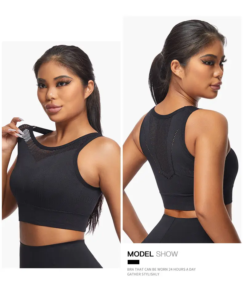 Women Push-Up Sports Bra Yellow Hollow Back — feature 22