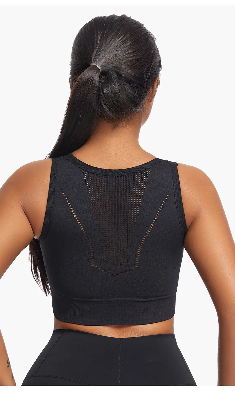 Women Push-Up Sports Bra Yellow Hollow Back — feature 6