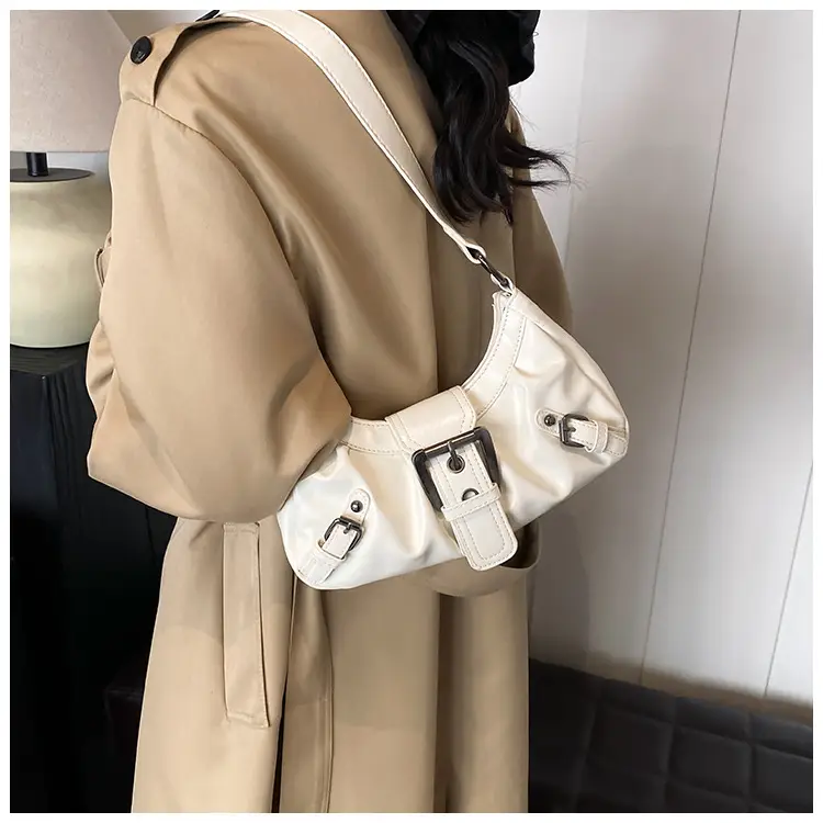 Green Women's Shoulder Bag with Belt Buckle — feature 11