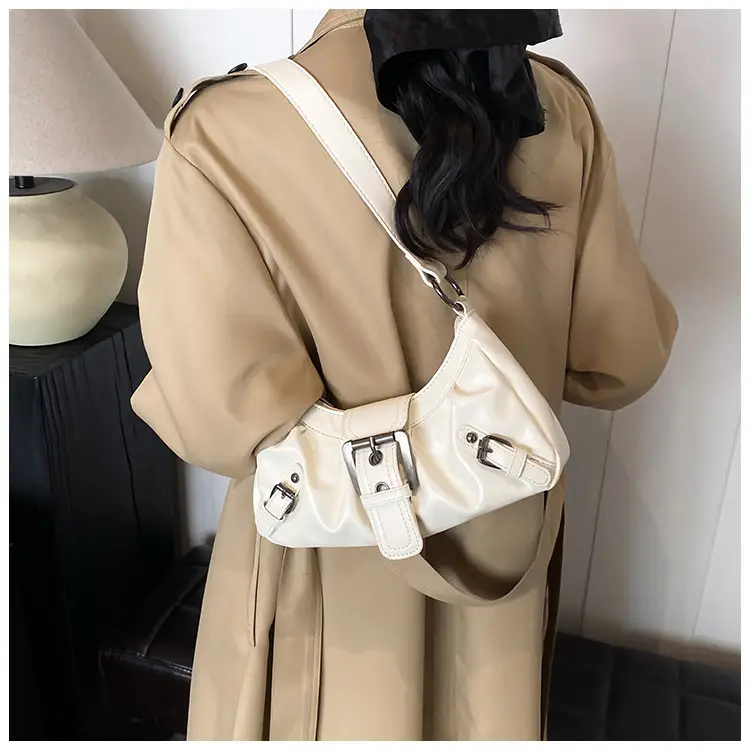 Green Women's Shoulder Bag with Belt Buckle — feature 12