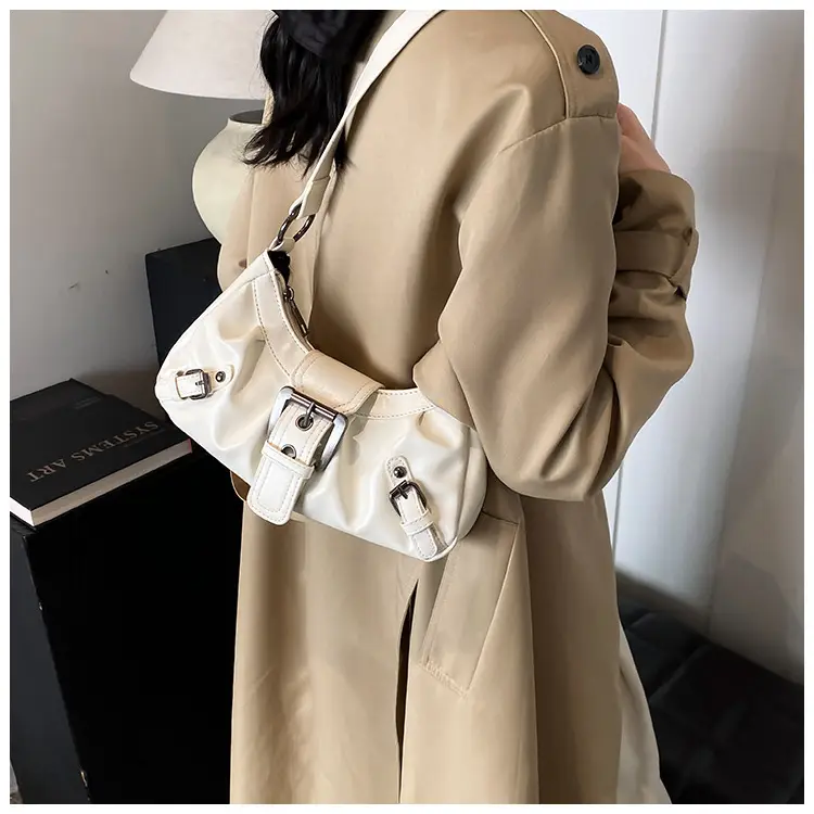 Green Women's Shoulder Bag with Belt Buckle — feature 13