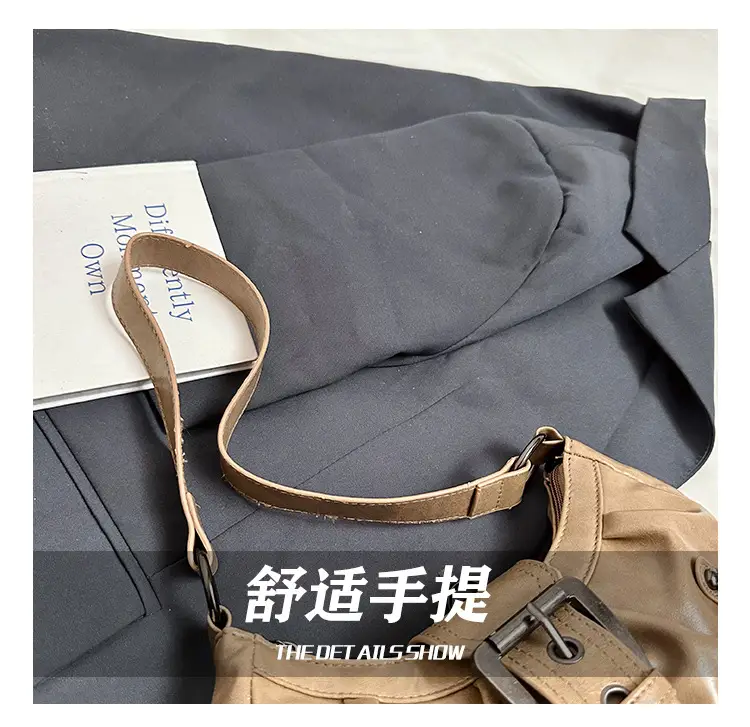 Green Women's Shoulder Bag with Belt Buckle — feature 7