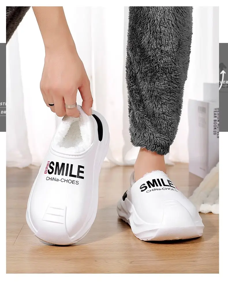 2024 New Cotton Slippers Men's Winter Coldproof Warm Cotton Shoes Going Out and Driving Waterproof Anti-Slip Bag Heel Large Size Cotton Slippers — feature 14