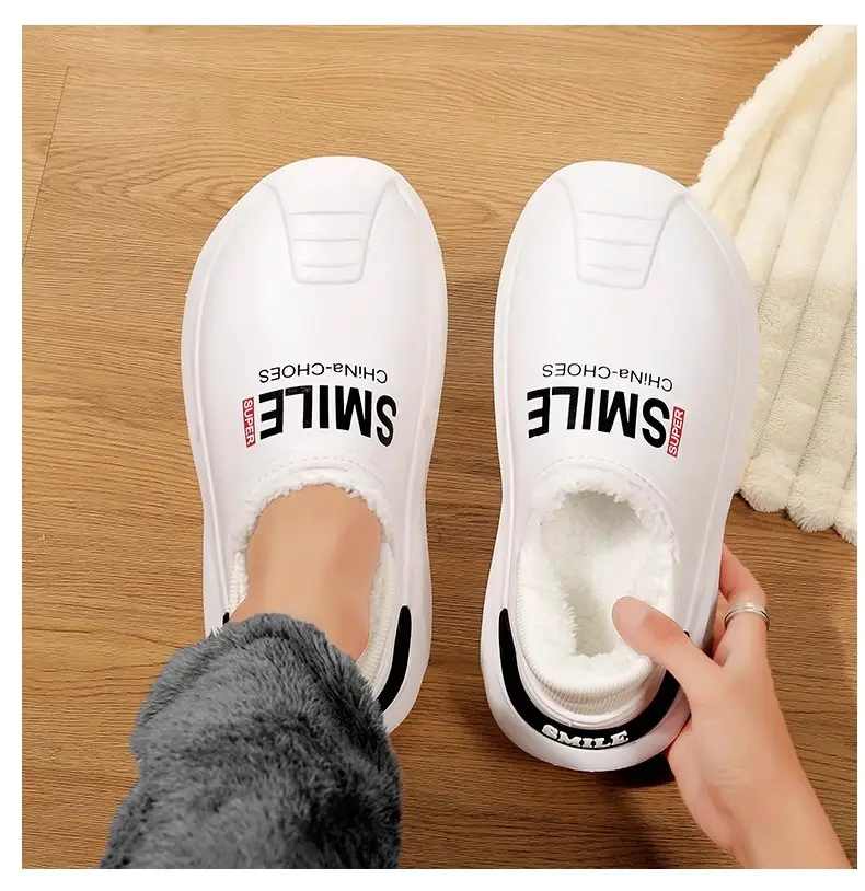 2024 New Cotton Slippers Men's Winter Coldproof Warm Cotton Shoes Going Out and Driving Waterproof Anti-Slip Bag Heel Large Size Cotton Slippers — feature 15