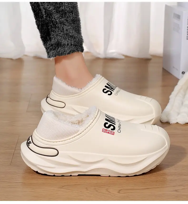 2024 New Cotton Slippers Men's Winter Coldproof Warm Cotton Shoes Going Out and Driving Waterproof Anti-Slip Bag Heel Large Size Cotton Slippers — feature 19