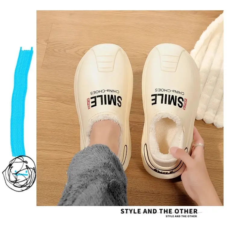 2024 New Cotton Slippers Men's Winter Coldproof Warm Cotton Shoes Going Out and Driving Waterproof Anti-Slip Bag Heel Large Size Cotton Slippers — feature 5