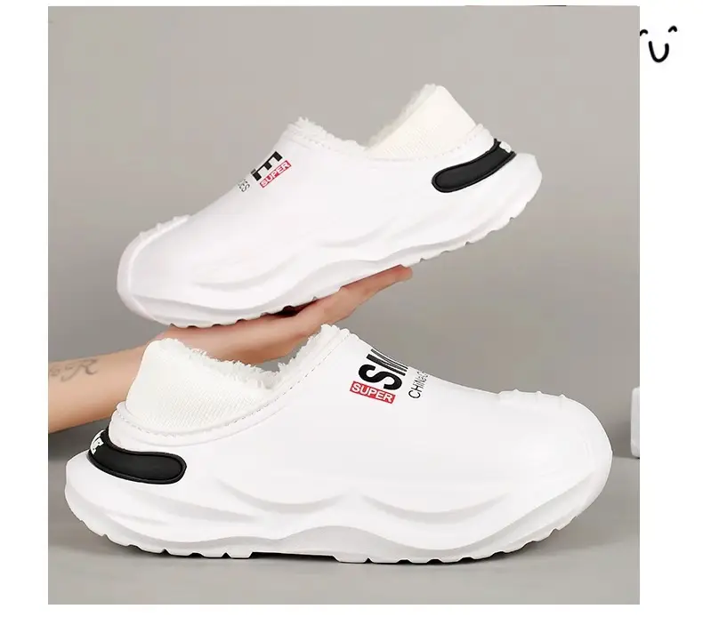 2024 New Cotton Slippers Men's Winter Coldproof Warm Cotton Shoes Going Out and Driving Waterproof Anti-Slip Bag Heel Large Size Cotton Slippers — feature 9