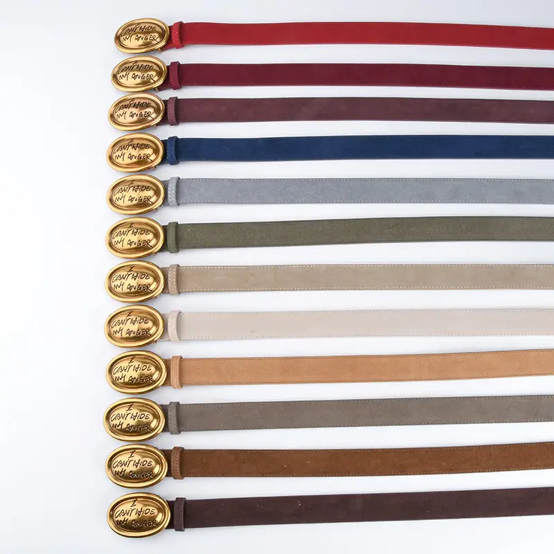 Trendy Women's Frosted Leather Belt with Gold Buckle - Image 16