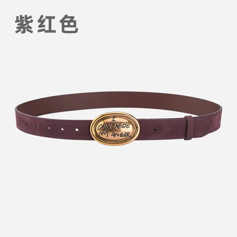 Trendy Women's Frosted Leather Belt with Gold Buckle - Image 14