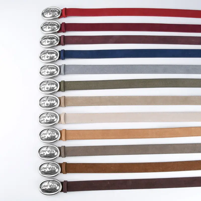 Factory Wholesale Leather Belt Dark Gray English Trend - Image 16