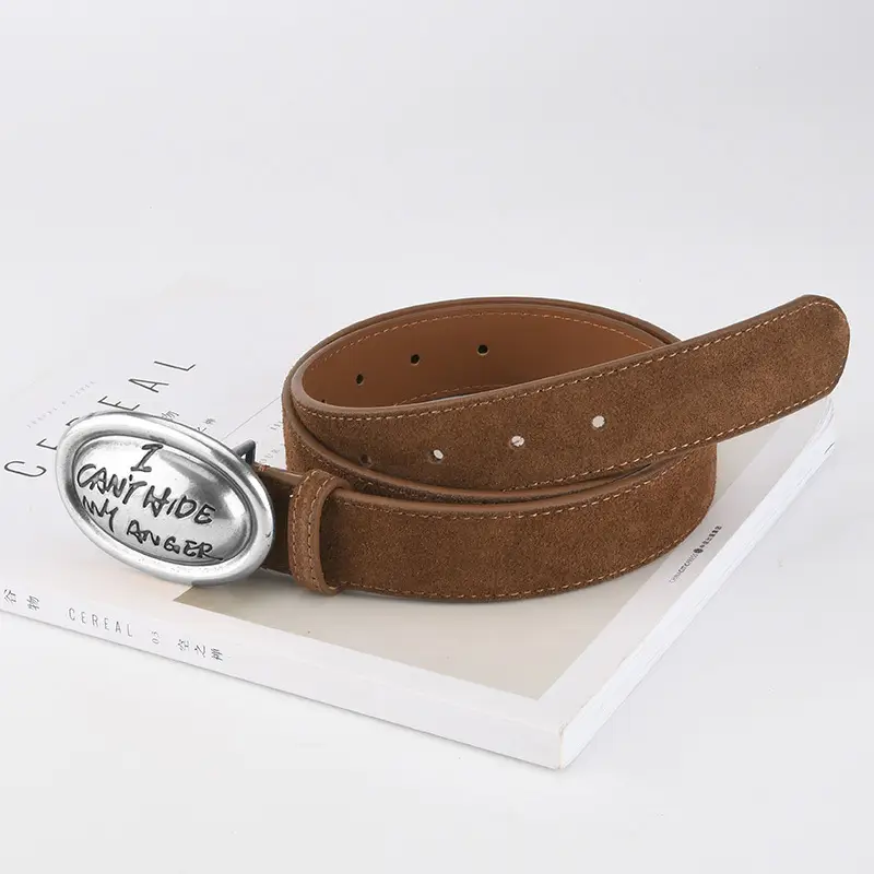 Factory Wholesale Leather Belt Dark Gray English Trend - Image 17