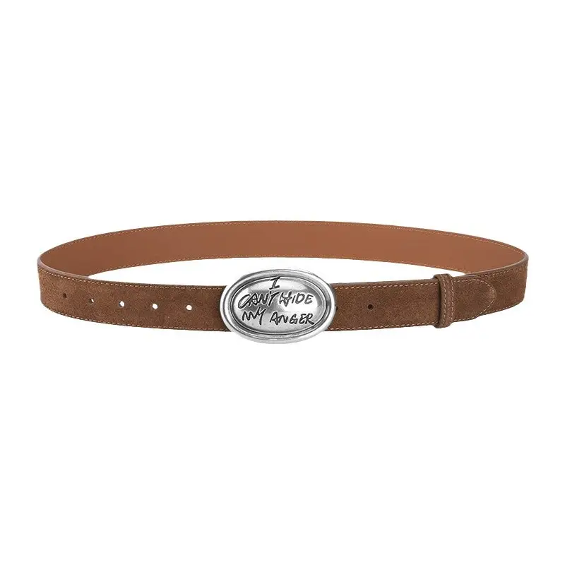 Factory Wholesale Leather Belt Dark Gray English Trend - Image 19