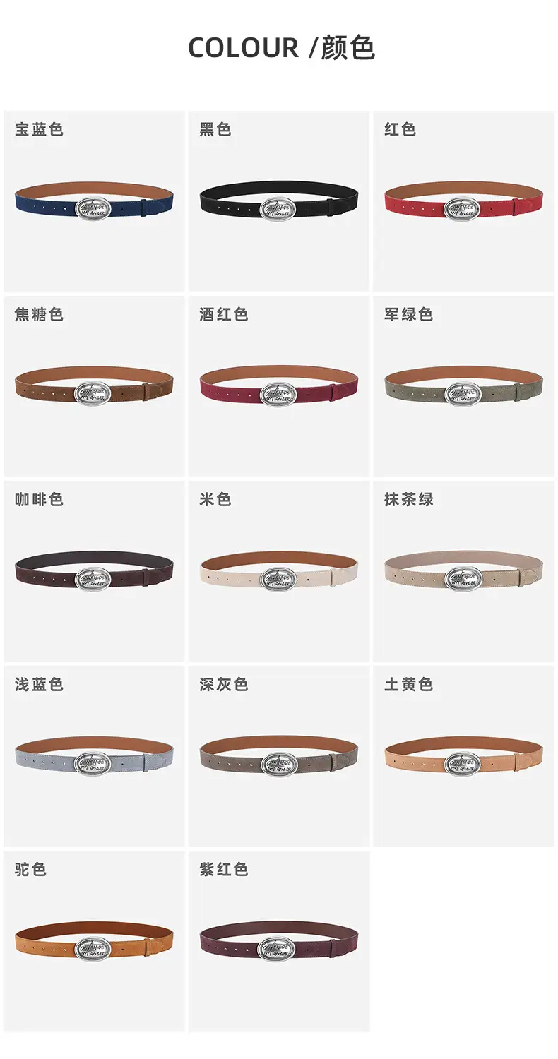 Factory Wholesale Leather Belt Dark Gray English Trend — feature 8