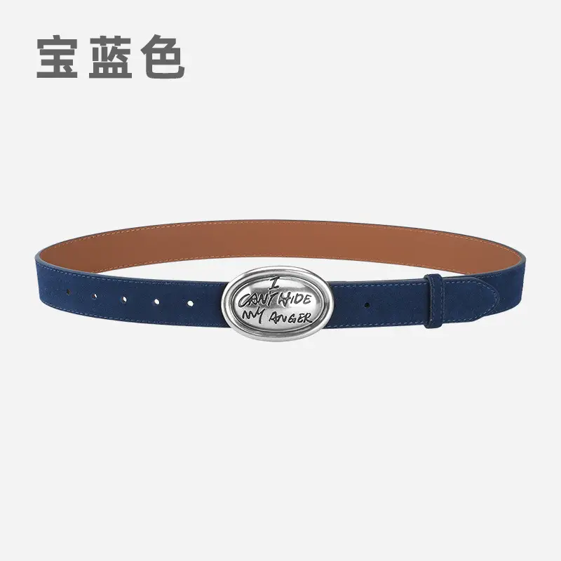 Factory Wholesale Leather Belt Dark Gray English Trend